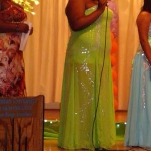 PLUS SIZE Lime green floor length gown